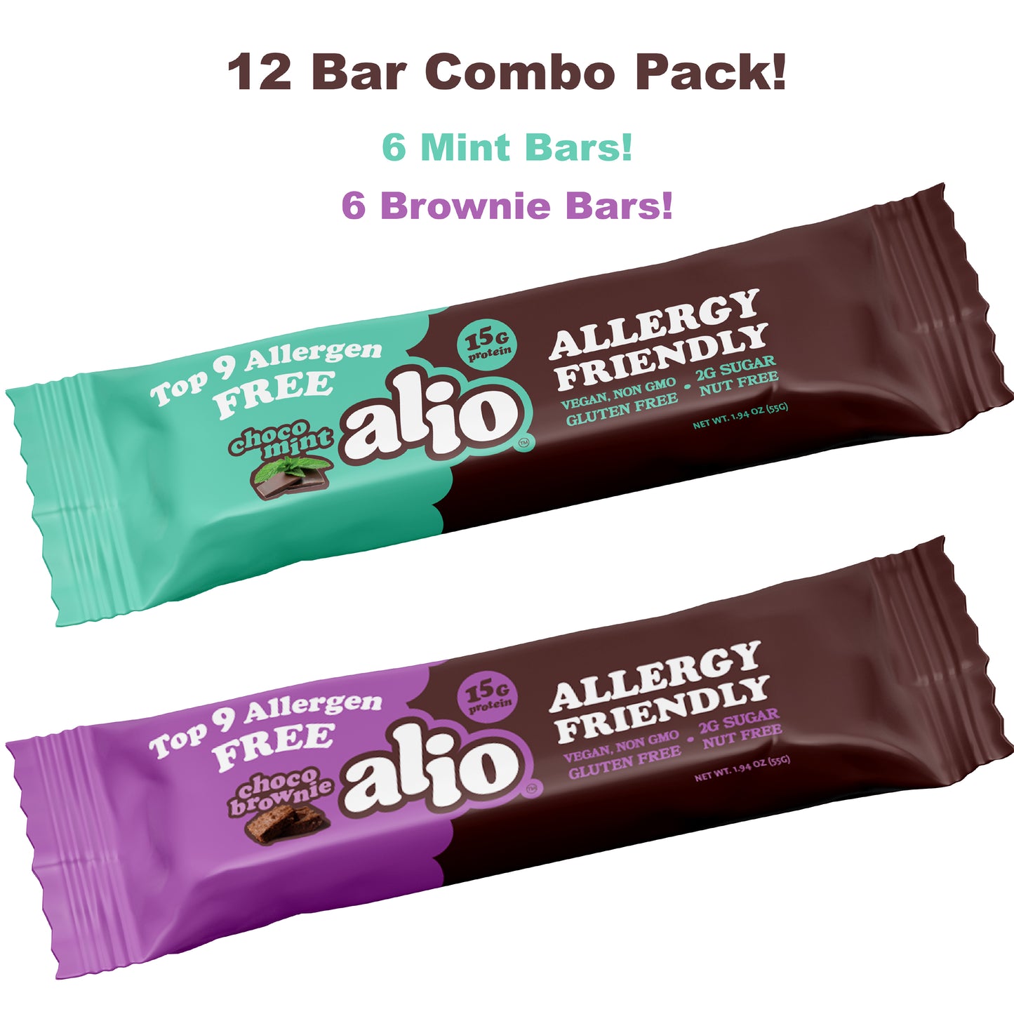 2 Flavor Sampler Pack! 6 Mint & 6 Brownie Bars