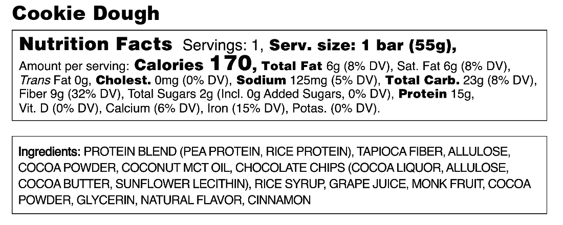 Cookie Dough Protein Bar 12 Pack