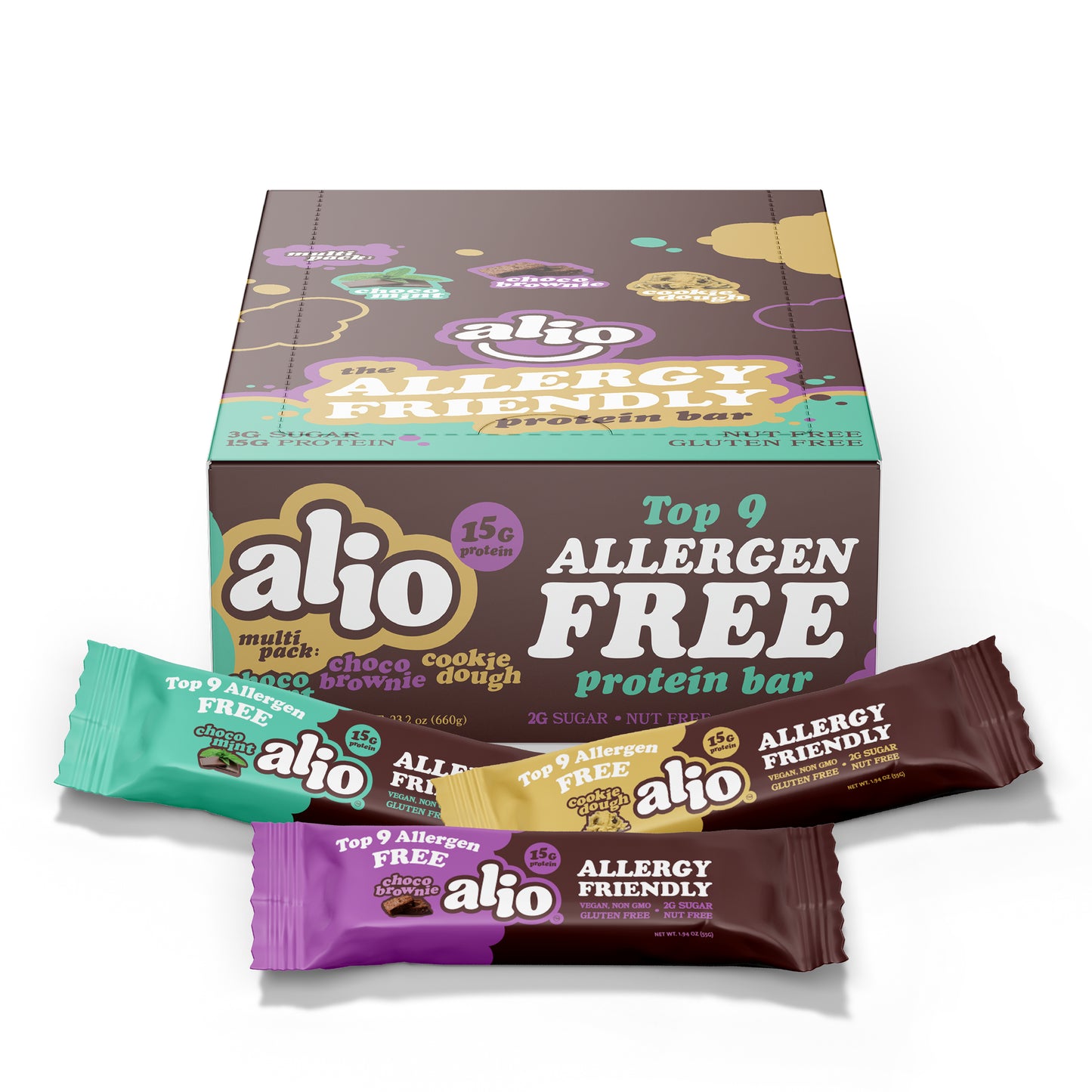 3 Flavor Sampler Pack! 4 Brownie, 4 Mint & 4 Cookie Dough Bars