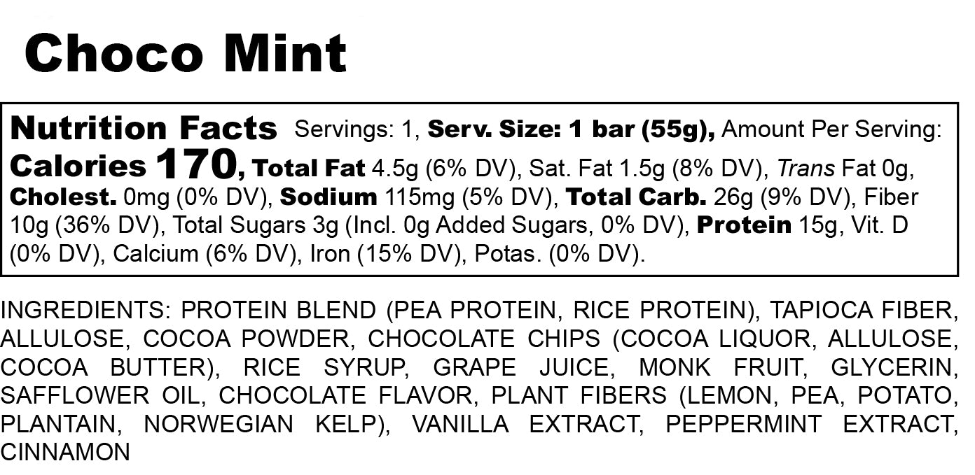 Choco Mint Protein Bar 12 Pack