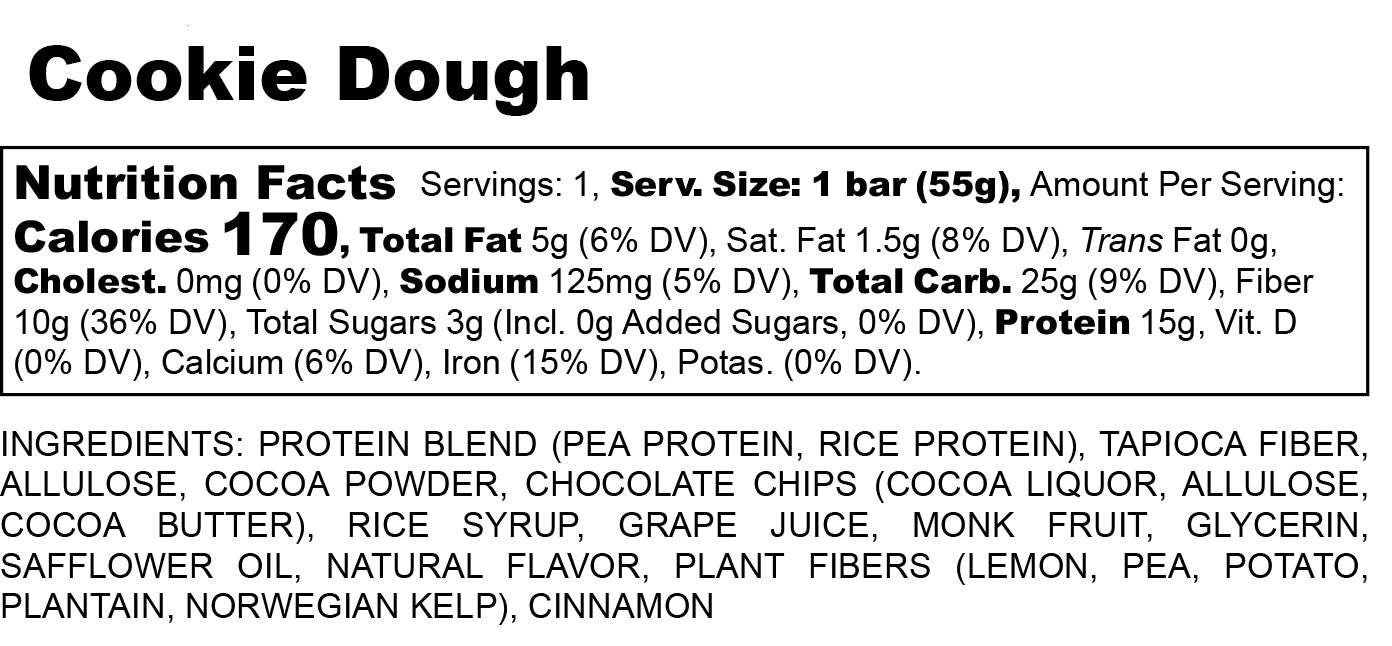 Cookie Dough Protein Bar 12 Pack