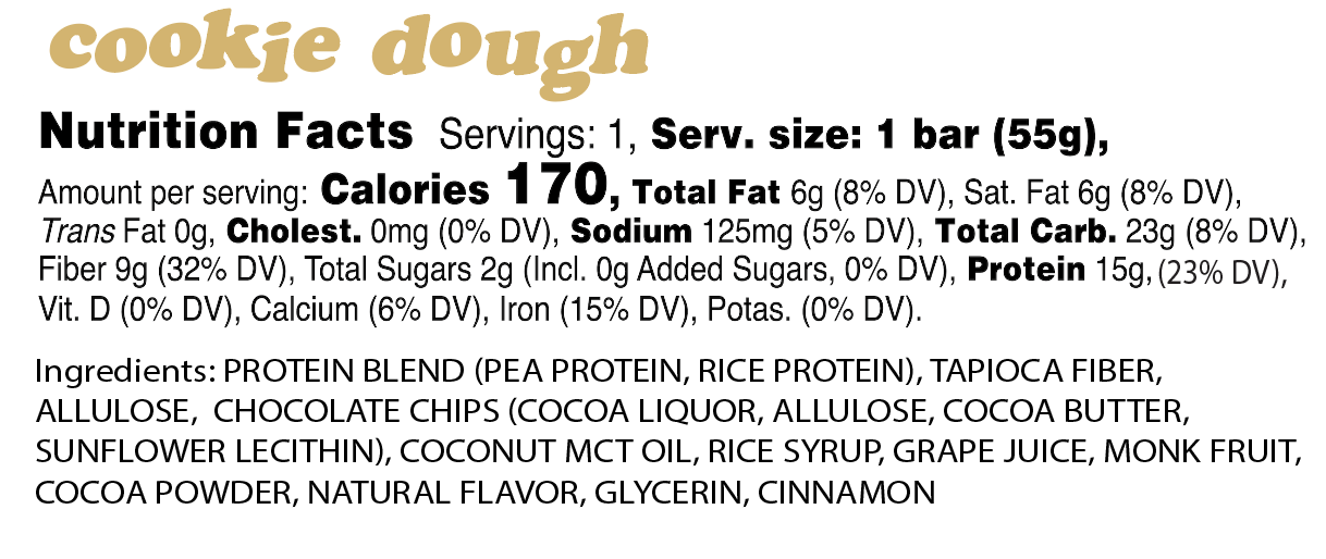 Cookie Dough Protein Bar 12 Pack